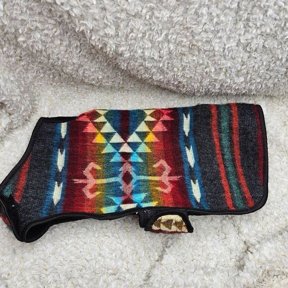 Alpaca Blend Southwest Blanket Pattern Dog Vest Coat sz Large - Picture 1 of 5